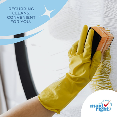 RECURRING HOME CLEANING - With Maid Right’s recurring home cleaning services, you never have to worry about frantic last-minute clean-ups when guests drop in. Our cleaning pros deliver non-toxic and eco-friendly floor-to-ceiling routine house cleanings for homes of every size. We offer services on a weekly, bi-weekly, or monthly-recurring schedule.