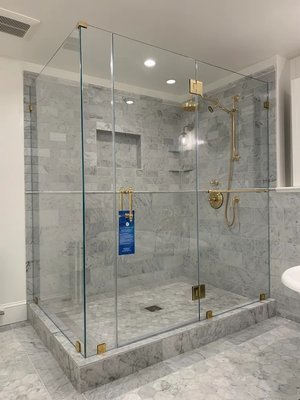 shower door enclosure - this shower door remodel was done for a customer in Waltham MA shower door enclosure - this shower door remodel was done for a customer in Waltham MA