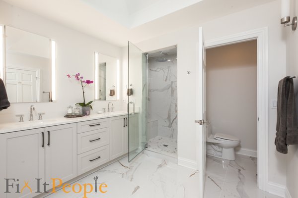 West Lakeview Bathroom Remodel - This was a fun one! We were fortunate to partner with great clients that have impeccable taste. We transformed their master bathroom (pictured) as well as their guest bathroom. Our team knocked it out in 3 weeks. Collectively, we couldn't be more thrilled with the results!