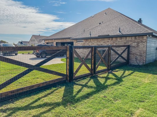 Ranch Fence Installation in Sanger, Texas - 583 feet of 5-foot-tall 3-rail ranch fencing installed in Sanger.
