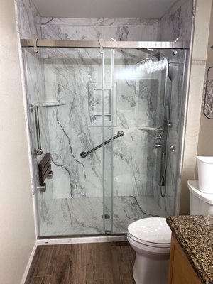 Acrylic Shower Remodels - Acrylic is the most cost effective way to remodel your bathroom without breaking the bank! With a lifetime warranty on all products we can offer you a forever solution to your new bathroom space! over 30 different panels available to you we have the ability to give you the look and feel of natural stone without the cost or maintenance! Acrylic Shower Remodels - Acrylic is the most cost effective way to remodel your bathroom without breaking the bank! With a lifetime warranty on all products we can offer you a forever solution to your new bathroom space! over 30 different panels available to you we have the ability to give you the look and feel of natural stone without the cost or maintenance!