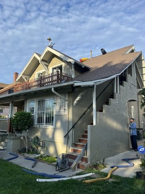 Before and after pictures - Before and after picture of our team covering this home protecting it from drywood termites Before and after pictures - Before and after picture of our team covering this home protecting it from drywood termites