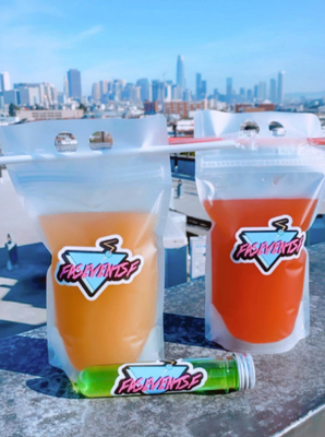 FAS Delivery. Bringing the party to your doorstep. - Cocktail List
Available in three sizes 3oz, 16oz and 44oz 
GUAVA MAMA - Tequila or Vodka, guava puree, fresh lemon and lime tajin (optional)

WEEKEND WARRIOR - Tequila, Vodka, Gin and Rum pineapple juice, lemon juice, soda water, blue curacao

HENNCHATA - Hennessy, Rum, horchata

FAS LEMONADES - Vodka with Fresh Fruit: Watermelon lemonade or strawberry lemonade

MANGORITA - Tequila, mango, margarita mix, tajin (optional)

PORN PASSION - Vodka, Rum, pina, oj and pomegranate juice, lemon/lime

SANGRIAAAAA - Red blend or White Wine 

SLIME TIME - Vodka, lemon lime, midori, lemon, soda water 

COQUITO (Seasonal) -  Rum, cream de cacao, coconut milk, vanilla extract, nutmeg and cinnamon 

MODERN FASHION (Seasonal) - Whiskey,  lavender syrup or Agave, ango bitters, splash of soda water and orange twist 

How it works

Delivery service - Newly added this year! FAS now offers delivery service to your doorstep or office. There is a minimum of $50 or more for same day delivery. Order in advance for pickup or drop off (for free within San Francisco and San Mateo county areas only). All other counties will require a $10 surcharge. Place orders directly through our email, social medias or by phone.