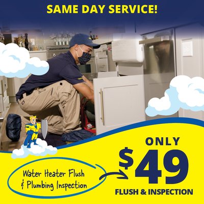 $49 Plumbing Inspection with Water Quality Testing - $49 Water Heater Flush + Plumbing Inspection!

Keep your hot water flowing and pipes in top shape with our $49 Water Heater Flush & Plumbing Inspection! Regular maintenance helps prevent breakdowns, extend your system’s life, and improve efficiency—saving you money in the long run.

✅ Flushes out buildup to keep your water heater running smoothly
✅ Full plumbing inspection to catch leaks before they become costly
✅ Honest, upfront pricing—no gimmicks, just expert service

📍 Serving Central Indiana