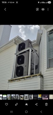 jamica beach side diacharge custom bracket - Very limited space for this 3 system install. we built a custom bracket to meet code requirements. jamica beach side diacharge custom bracket - Very limited space for this 3 system install. we built a custom bracket to meet code requirements.