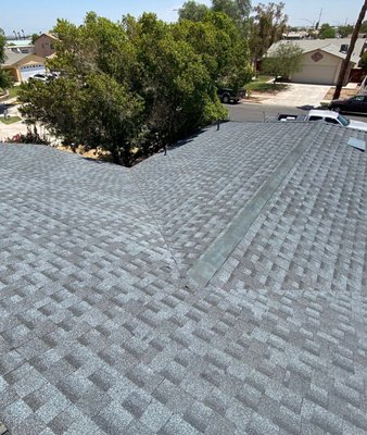 Re roof - This was a re-roof done due to roof suffering, major wind damage Re roof - This was a re-roof done due to roof suffering, major wind damage