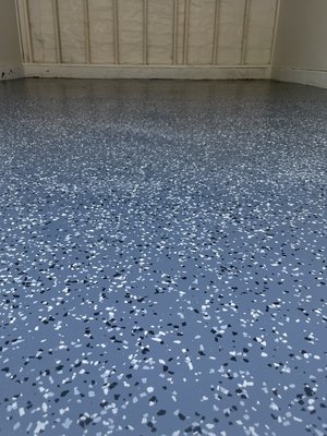 Garage Epoxy Flakes - Customer was remodeling their house, and decided to go with the Epoxy Flakes package that totally transformed the look of their garage. Garage Epoxy Flakes - Customer was remodeling their house, and decided to go with the Epoxy Flakes package that totally transformed the look of their garage.