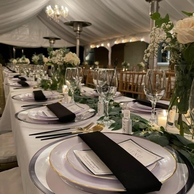 Tables and Tents with Place Settings - Some photos of past parties we've set up to inspire your vision. Tables and Tents with Place Settings - Some photos of past parties we've set up to inspire your vision.