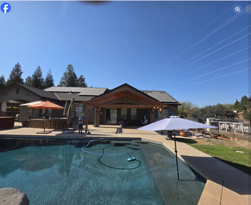 Custom Outdoor Patio & Pavilion - Transform your backyard into a stunning retreat with our custom-built wood patio cover and outdoor pavilion, designed for ultimate poolside relaxation and entertaining. This project features impressive heavy timber posts and beams, decorative diagonal bracing, and a striking gabled roof with exposed wood framing and cedar decking.
The pavilion creates a beautiful, shaded outdoor space—perfect for gatherings, grilling, or just unwinding by the pool.
Photo Guide:
The first photos showcase the completed pavilion in its finished, poolside setting. Keep scrolling to see earlier construction stages—including framing and roof installation—for a look at the workmanship and care behind the transformation.
Experience the difference quality makes—TEXT us at (209) 402-9696 for a free estimate on your next outdoor project! Custom Outdoor Patio & Pavilion - Transform your backyard into a stunning retreat with our custom-built wood patio cover and outdoor pavilion, designed for ultimate poolside relaxation and entertaining. This project features impressive heavy timber posts and beams, decorative diagonal bracing, and a striking gabled roof with exposed wood framing and cedar decking.
The pavilion creates a beautiful, shaded outdoor space—perfect for gatherings, grilling, or just unwinding by the pool.
Photo Guide:
The first photos showcase the completed pavilion in its finished, poolside setting. Keep scrolling to see earlier construction stages—including framing and roof installation—for a look at the workmanship and care behind the transformation.
Experience the difference quality makes—TEXT us at (209) 402-9696 for a free estimate on your next outdoor project!