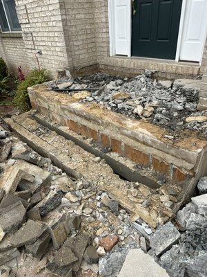 Steps Rebuild - New steps rebuild with new brick and bluestone