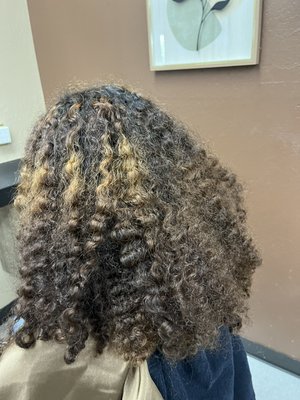 Silk Press - Before and after from curly to sleek straight hair. Silk Press - Before and after from curly to sleek straight hair.