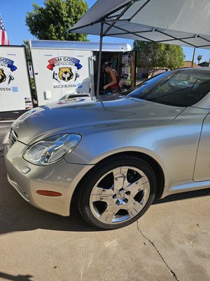 Full Detail - Lexus SC430 - Customer wished to bring this Lexus to a pristine condition for sale. The exterior and interior was in pretty good condition and clean, but we used premium chemicals to gently hand-wash, tires scrubbed and dressed, and detailed the interior to where every tiny speck of dirt/sand/lint was vacuumed and picked up. Full Detail - Lexus SC430 - Customer wished to bring this Lexus to a pristine condition for sale. The exterior and interior was in pretty good condition and clean, but we used premium chemicals to gently hand-wash, tires scrubbed and dressed, and detailed the interior to where every tiny speck of dirt/sand/lint was vacuumed and picked up.