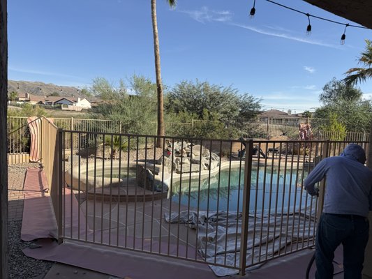Pool Fence Installation - Pool fence was all custom built to the customers specifications. From the point of contact to installation was under a week. Pool Fence Installation - Pool fence was all custom built to the customers specifications. From the point of contact to installation was under a week.