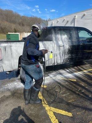 Silverado - This black beauty is a suh-WEET Chevrolet Silverado Z71 off-road edition! In addition to an interior detail, we applied clay bar (to smooth and pick up imperfections), wax/buff, and a light paint correction to remove minor scratches. (This customer will need another level of scratch removal before we treat with a ceramic coat.)