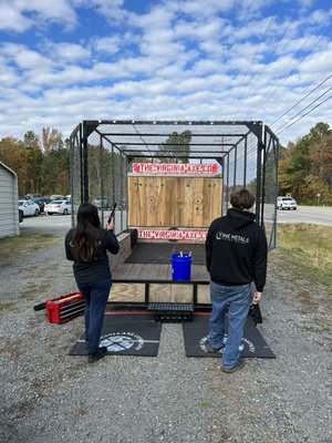 Mobile Unit - We bring the fun to your venue. We are a fully mobile unit that brings the fun of a axe throwing to your location. We offer knives, axes and throwing stars for these events. Typically they are about two hours long They can run anywhere from $650 to about $1200 depending on distance from our location and number of throwers. Mobile Unit - We bring the fun to your venue. We are a fully mobile unit that brings the fun of a axe throwing to your location. We offer knives, axes and throwing stars for these events. Typically they are about two hours long They can run anywhere from $650 to about $1200 depending on distance from our location and number of throwers.