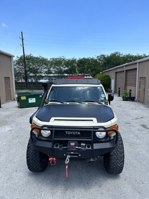 FJ hood vinyl refresh - FJ showed up with cracked vinyl on the hood. We removed it and installed a fresh one. FJ hood vinyl refresh - FJ showed up with cracked vinyl on the hood. We removed it and installed a fresh one.