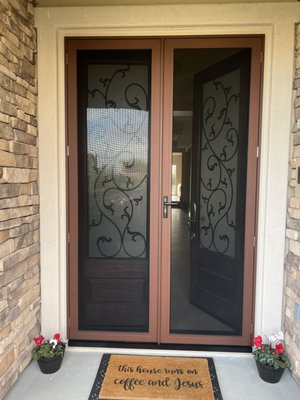 Custom color security doors - In most cases we offer standard colors that meet our customers needs. However if a custom color is desired, we can match just about any color to best complement your homes entry. Custom color security doors - In most cases we offer standard colors that meet our customers needs. However if a custom color is desired, we can match just about any color to best complement your homes entry.