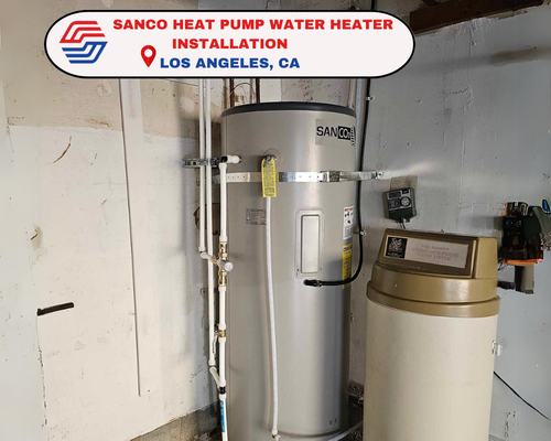 SanCo Heat Pump Water Heater - Air Comfort Experts recently completed a successful installation of a SanCo Heat Pump Water Heater. This water heater not only delivers outstanding performance but also boasts impressive eco-friendliness, thanks to its use of a CO2 refrigerant. In fact, it's four times more efficient than traditional electric water heaters.
Moreover, this installation comes with a bonus perk: the owner can use the unit to cool their garage at no extra cost. Additionally, there are some valuable rebates available for homeowners who choose this system. You can take advantage of the Homeowner Tax Credit (25C) rebate, which could be as much as $2000. Furthermore, our installation qualifies for an additional rebate of $3100, providing even more savings for our customers. SanCo Heat Pump Water Heater - Air Comfort Experts recently completed a successful installation of a SanCo Heat Pump Water Heater. This water heater not only delivers outstanding performance but also boasts impressive eco-friendliness, thanks to its use of a CO2 refrigerant. In fact, it's four times more efficient than traditional electric water heaters.
Moreover, this installation comes with a bonus perk: the owner can use the unit to cool their garage at no extra cost. Additionally, there are some valuable rebates available for homeowners who choose this system. You can take advantage of the Homeowner Tax Credit (25C) rebate, which could be as much as $2000. Furthermore, our installation qualifies for an additional rebate of $3100, providing even more savings for our customers.