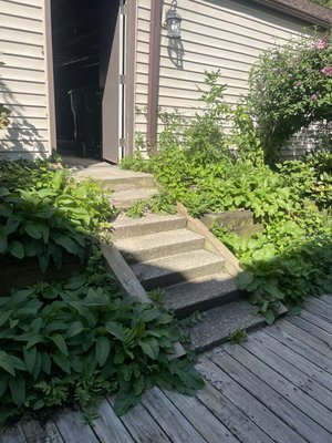 Handrail install - Client was selling house and new owner had to meet FHA guidelines so a handrail was required for stairs. So we built a very sturdy handrail for them to pass inspection Handrail install - Client was selling house and new owner had to meet FHA guidelines so a handrail was required for stairs. So we built a very sturdy handrail for them to pass inspection