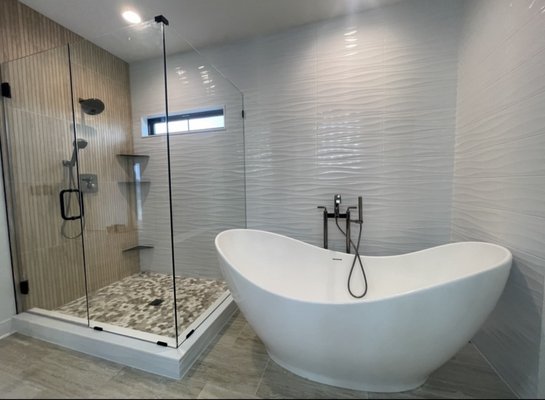 Bathroom remodel - Our client had a vision, and we brought it to life. So much careful, thought out planning and details to make this master bath a desired space for years to come.