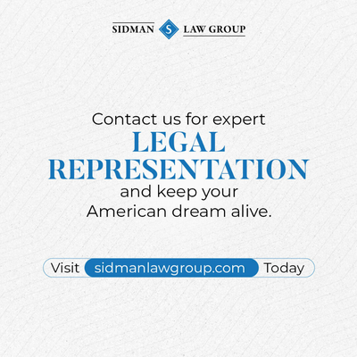 Start Your Journey - At Sidman Law Group, we're committed to helping you overcome the challenges of immigration law to secure a bright future for you and your family.
Reach out today for personalized support. Start Your Journey - At Sidman Law Group, we're committed to helping you overcome the challenges of immigration law to secure a bright future for you and your family.
Reach out today for personalized support.