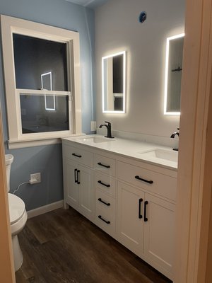 Beautiful bathroom remodeling for senior couple. - Senior couple got a full remodeling of their shower with flip up chair. Beautiful bathroom remodeling for senior couple. - Senior couple got a full remodeling of their shower with flip up chair.