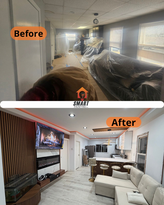 Full Remodel - This apartment was a full remodel we did floors , removal of drop ceiling, framing,brand new kitchen and windows. Everything was gutted out and redone