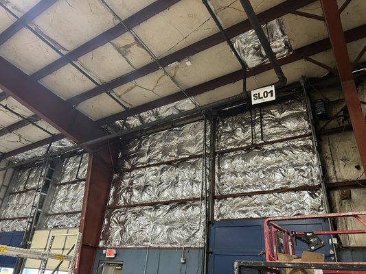 Insulation Replacement (Commercial Project) - This warehouse needed some damaged insulation replaced. 2 days later, they were ready to weather the winter (in style, we might add)! Insulation Replacement (Commercial Project) - This warehouse needed some damaged insulation replaced. 2 days later, they were ready to weather the winter (in style, we might add)!