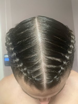 Simple Braids - Customer asked for two braids.