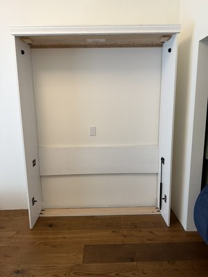 Murphy Bed Install - The client requested that we assemble the Murphy bed and secure it to the wall to prevent it from collapsing. Murphy Bed Install - The client requested that we assemble the Murphy bed and secure it to the wall to prevent it from collapsing.