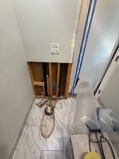 Mold Remediation / Tile Reconstruction - The customer called about a broken pipe leak in the bathroom, after we looked further we recommended the customer to remove the tile so that we could properly remediate and dry the subfloor, after everything was remediated and dry the tile was put back.