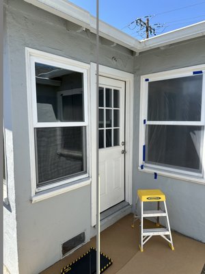 Window and door replacement - Replacement from entry door & window to sliding patio door Window and door replacement - Replacement from entry door & window to sliding patio door