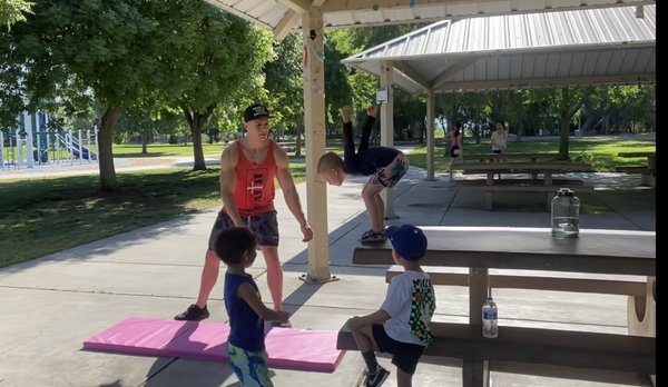 Mark At The Park - I specialize in kids coaching as well from having 5 years background working with kids at a Parkour, Ninja Warrior, & Calisthenics gym.
We build up your kids from the ground up while teaching them Parkour basics so they can move freely and safely without getting hurt! Mark At The Park - I specialize in kids coaching as well from having 5 years background working with kids at a Parkour, Ninja Warrior, & Calisthenics gym.
We build up your kids from the ground up while teaching them Parkour basics so they can move freely and safely without getting hurt!
