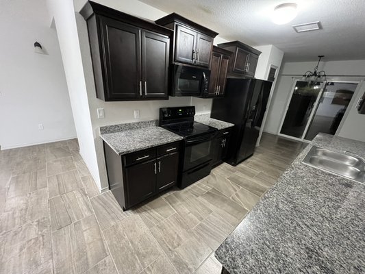 Refinish kitchen cabinets - This kitchen needed some repair to get some heavy scratches and dents out we were able to fix and refinish Refinish kitchen cabinets - This kitchen needed some repair to get some heavy scratches and dents out we were able to fix and refinish