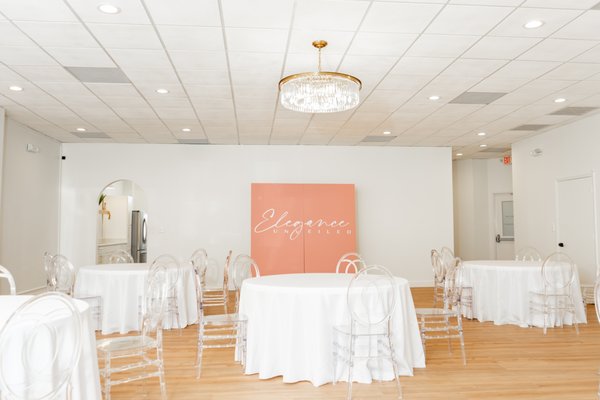 Venue - Elegance Unveiled Event Studio is a modern and elegant event space for you to host intimate social gatherings. We are located in Indian Trail, North Carolina, in the beautiful village of Lake Park. 
​
Whether you're celebrating a birthday, hosting a baby shower, planning a graduation party, having a micro-wedding, showcasing your products with a pop-up show, or hosting a corporate event our event space is designed to bring your vision to life.