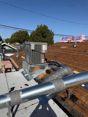 Complete Rooftop HVAC Installation & Attic System Upgrade | Efficient Cooling Solution - This project involved a full HVAC system upgrade, including the installation of a new high-efficiency rooftop package unit and improvements to the attic air distribution system.
Our team carefully installed the new condenser on a properly sealed and supported roof curb, ensuring stability, weather protection, and long-term durability. All electrical connections were completed with dedicated circuits and proper safety standards, as shown in the upgraded breaker panel.
Inside the attic, we optimized the airflow system by integrating the new unit with existing ductwork, sealing connections, and ensuring proper insulation for maximum efficiency and performance. Every component was installed following manufacturer specifications and code compliance.
✅ New rooftop HVAC package unit installation
✅ Proper roof curb, flashing, and sealing
✅ Electrical connections with dedicated breaker
✅ Airflow optimization and duct integration
✅ Clean, safe, and code-compliant installation
This upgrade provides the homeowner with improved airflow, better temperature control, and increased energy efficiency—ensuring reliable comfort year-round.
At One Stop Heating and Cooling, we focus on precision, quality, and doing the job right the first time. Complete Rooftop HVAC Installation & Attic System Upgrade | Efficient Cooling Solution - This project involved a full HVAC system upgrade, including the installation of a new high-efficiency rooftop package unit and improvements to the attic air distribution system.
Our team carefully installed the new condenser on a properly sealed and supported roof curb, ensuring stability, weather protection, and long-term durability. All electrical connections were completed with dedicated circuits and proper safety standards, as shown in the upgraded breaker panel.
Inside the attic, we optimized the airflow system by integrating the new unit with existing ductwork, sealing connections, and ensuring proper insulation for maximum efficiency and performance. Every component was installed following manufacturer specifications and code compliance.
✅ New rooftop HVAC package unit installation
✅ Proper roof curb, flashing, and sealing
✅ Electrical connections with dedicated breaker
✅ Airflow optimization and duct integration
✅ Clean, safe, and code-compliant installation
This upgrade provides the homeowner with improved airflow, better temperature control, and increased energy efficiency—ensuring reliable comfort year-round.
At One Stop Heating and Cooling, we focus on precision, quality, and doing the job right the first time.
