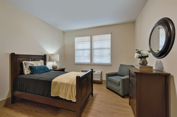 Magnolia Crossing Comfortable Accommodations - At Magnolia Crossing, we offer seniors the perfect blend of comfort, privacy, and style in our thoughtfully designed living spaces. Residents can choose from spacious private or semi-private rooms, each crafted to feel welcoming, safe, and truly like home. Our beautifully decorated accommodations feature cozy furnishings, plenty of natural light, and modern amenities to support relaxation and daily living.
Every residence is tailored to promote independence and well-being, with easy access to care and community spaces. Whether enjoying personal time in a peaceful room or socializing in inviting common areas, seniors at Magnolia Crossing experience the best of both worlds: personal sanctuary and vibrant community.
With our commitment to comfort and quality, Magnolia Crossing ensures every resident feels secure, valued, and right at home in our premier assisted living community in Clovis, CA.