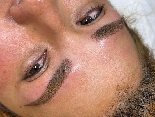 Machine Nano Hair Strokes - A permanent makeup eyebrow procedure that will give crisp hairlike strokes to your eyebrows. It is recommended for oily skins as well as all melanin rich skins. This procedure requires a perfecting session that happens 6-8 weeks after initial procedure, this perfecting session costs $200 and it is not included in the original price. If you have previous work on your brows please book a correction consultation.