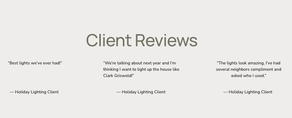 Reviews/Testimonials - some of the amazing reviews we have received!