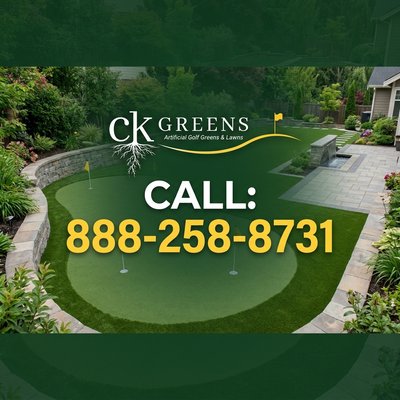 CALL US TODAY - (888) 258-8731 - CK Greens specializes in designing and installing premium quality artificial grass and putting greens throughout the greater San Francisco Bay Area. As a family-owned and operated company with offices in San Francisco and Danville, California, we have been serving the Bay Area since 1976 as a division of CK Landscape. We use only American-manufactured synthetic turf, engineered to provide the finest, most durable, and realistic-looking product available. Our turf meets rigorous safety testing guidelines and comes with an extensive manufacturer's warranty. Whether you're looking for a PGA-caliber backyard putting green, a lush artificial lawn, pet turf, or a custom sports field, CK Greens delivers exceptional results with top-quality materials and expert craftsmanship. Call us today for a free estimate: 888-258-8731. CALL US TODAY - (888) 258-8731 - CK Greens specializes in designing and installing premium quality artificial grass and putting greens throughout the greater San Francisco Bay Area. As a family-owned and operated company with offices in San Francisco and Danville, California, we have been serving the Bay Area since 1976 as a division of CK Landscape. We use only American-manufactured synthetic turf, engineered to provide the finest, most durable, and realistic-looking product available. Our turf meets rigorous safety testing guidelines and comes with an extensive manufacturer's warranty. Whether you're looking for a PGA-caliber backyard putting green, a lush artificial lawn, pet turf, or a custom sports field, CK Greens delivers exceptional results with top-quality materials and expert craftsmanship. Call us today for a free estimate: 888-258-8731.