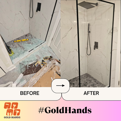 Shower door replacement and installation on 30/01/2025 - Here’s how we recently helped a client who got into a tricky situation with his glass shower door.
If your shower door is broken or damaged, don’t stress – our expert Handyman Gold Hands Service can replace it with a brand-new, sturdy door in no time!
We offer:
✅ Custom Shower Doors – Choose from a variety of styles and finishes
✅ Expert Installation – Quick, clean, and professional service
✅ High-Quality Materials – Durable, long-lasting doors built to last
✅ Affordable Pricing – Top-notch service at competitive rates
Take a look at some of our recent projects, where we’ve transformed bathrooms with beautiful new shower doors. Ready to make your shower shine? Contact us today for a free estimate!
📞 Call or message us to get started.