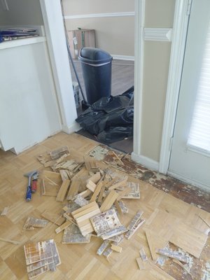 tiling project 25' - old wooden floor being replaced with tile tiling project 25' - old wooden floor being replaced with tile