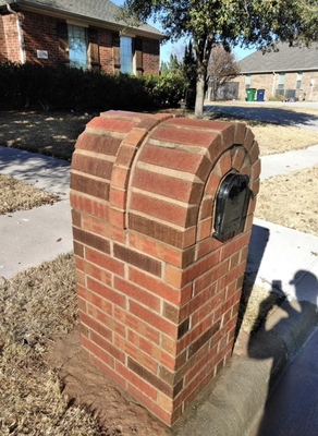 Stone Mailbox Rebuild - There are times where a complete rebuild is not required. In those instances we add a new foundation for the box, lift and align the existing base, and replace the insert as shown below. Stone Mailbox Rebuild - There are times where a complete rebuild is not required. In those instances we add a new foundation for the box, lift and align the existing base, and replace the insert as shown below.