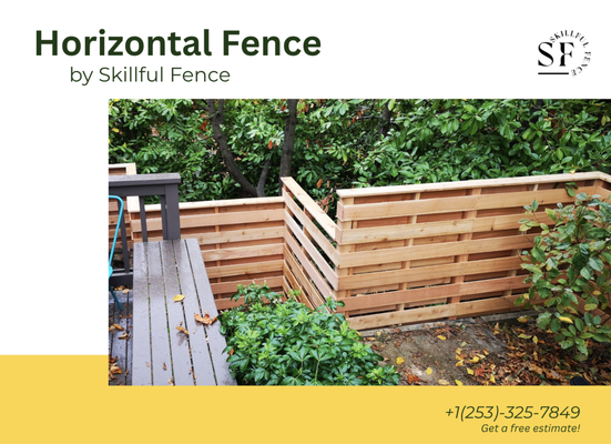 Horizontal Wooden Fence - A horizontal wooden fence is a style of fencing where the boards run side-to-side rather than vertically. This creates a clean, modern look that works well with contemporary landscaping. The horizontal layout often makes yards appear wider and more open. These fences are typically built with durable woods like cedar, redwood, or pressure-treated lumber. They provide privacy and structure while maintaining a sleek, visually appealing design. Horizontal Wooden Fence - A horizontal wooden fence is a style of fencing where the boards run side-to-side rather than vertically. This creates a clean, modern look that works well with contemporary landscaping. The horizontal layout often makes yards appear wider and more open. These fences are typically built with durable woods like cedar, redwood, or pressure-treated lumber. They provide privacy and structure while maintaining a sleek, visually appealing design.