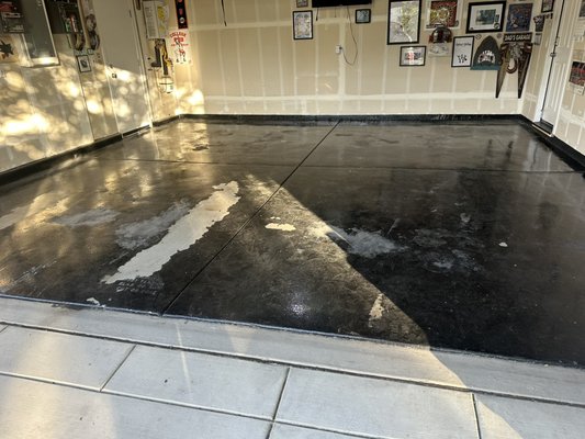 Garage transformation April 2026 - Before: A dull, stained concrete garage floor with cracks, dust, and oil spots that make the space look worn and hard to maintain.
After: A sleek, high-gloss epoxy-coated floor with decorative flakes, seamless finish, and a durable surface that’s easy to clean, moisture-resistant, and built to last—completely transforming the garage into a clean, modern space. Garage transformation April 2026 - Before: A dull, stained concrete garage floor with cracks, dust, and oil spots that make the space look worn and hard to maintain.
After: A sleek, high-gloss epoxy-coated floor with decorative flakes, seamless finish, and a durable surface that’s easy to clean, moisture-resistant, and built to last—completely transforming the garage into a clean, modern space.