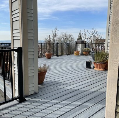 Stairs and deck build. - Our team did an extraordinary job with this elegant deck and stairs! The home owner is completely satisfied with the results!