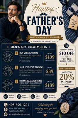 Happy Father’s Day
Limited-time offer - The GIFT OF WELLNESS FOR DAD🧔🏻♂️
“Because the strongest men deserve self-care too”
Celebrate Father’s Day together Bring your partner, Friend, or Family Member and Enjoy Exclusive Discounts. Happy Father’s Day
Limited-time offer - The GIFT OF WELLNESS FOR DAD🧔🏻♂️
“Because the strongest men deserve self-care too”
Celebrate Father’s Day together Bring your partner, Friend, or Family Member and Enjoy Exclusive Discounts.