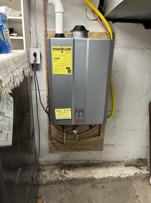 Tankless Water Heaters! - This water heater was producing yellow water. The customers decided to go with a new tankless water heater. We installed to their satisfaction and remedied all of their problems! Call us today if you would like a consultation on any water heater install. Tankless Water Heaters! - This water heater was producing yellow water. The customers decided to go with a new tankless water heater. We installed to their satisfaction and remedied all of their problems! Call us today if you would like a consultation on any water heater install.