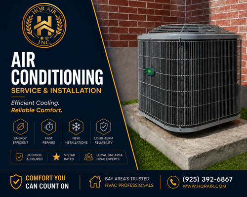 AC Installation - Professional residential and commercial AC installations by HQR Air. We upgrade old, inefficient systems with modern, energy-saving units. Serving Concord and the Bay Area for 20 years with licensed, reliable craftsmanship.