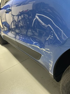 Worked on this Porsche yesterday - Repair dish back door, pulled the dent sand, prime and paint